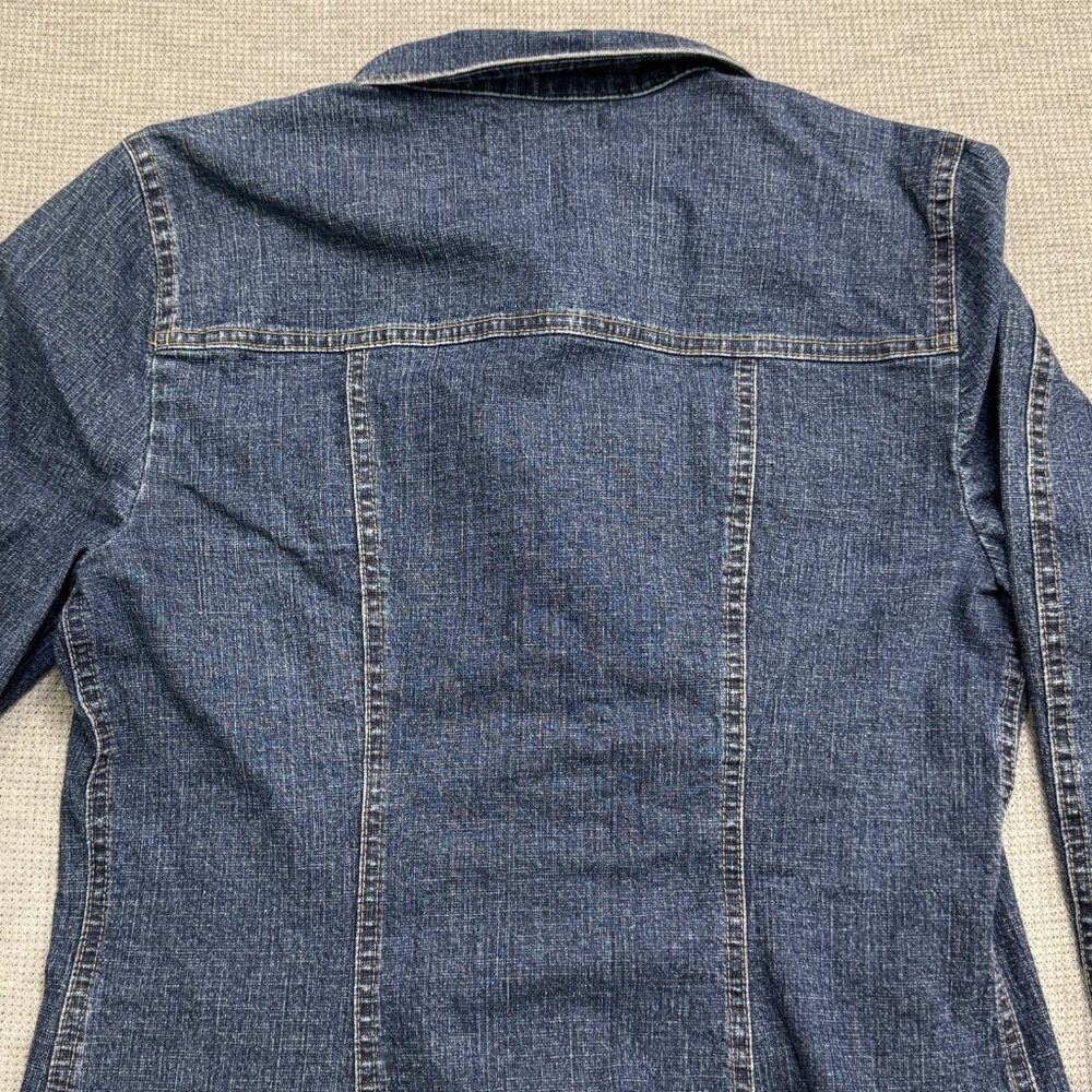 Tribal Denim Womens Blue Jean Jacket Size 8 Button Up Pockets Long Sleeve Collar - Picture 4 of 11